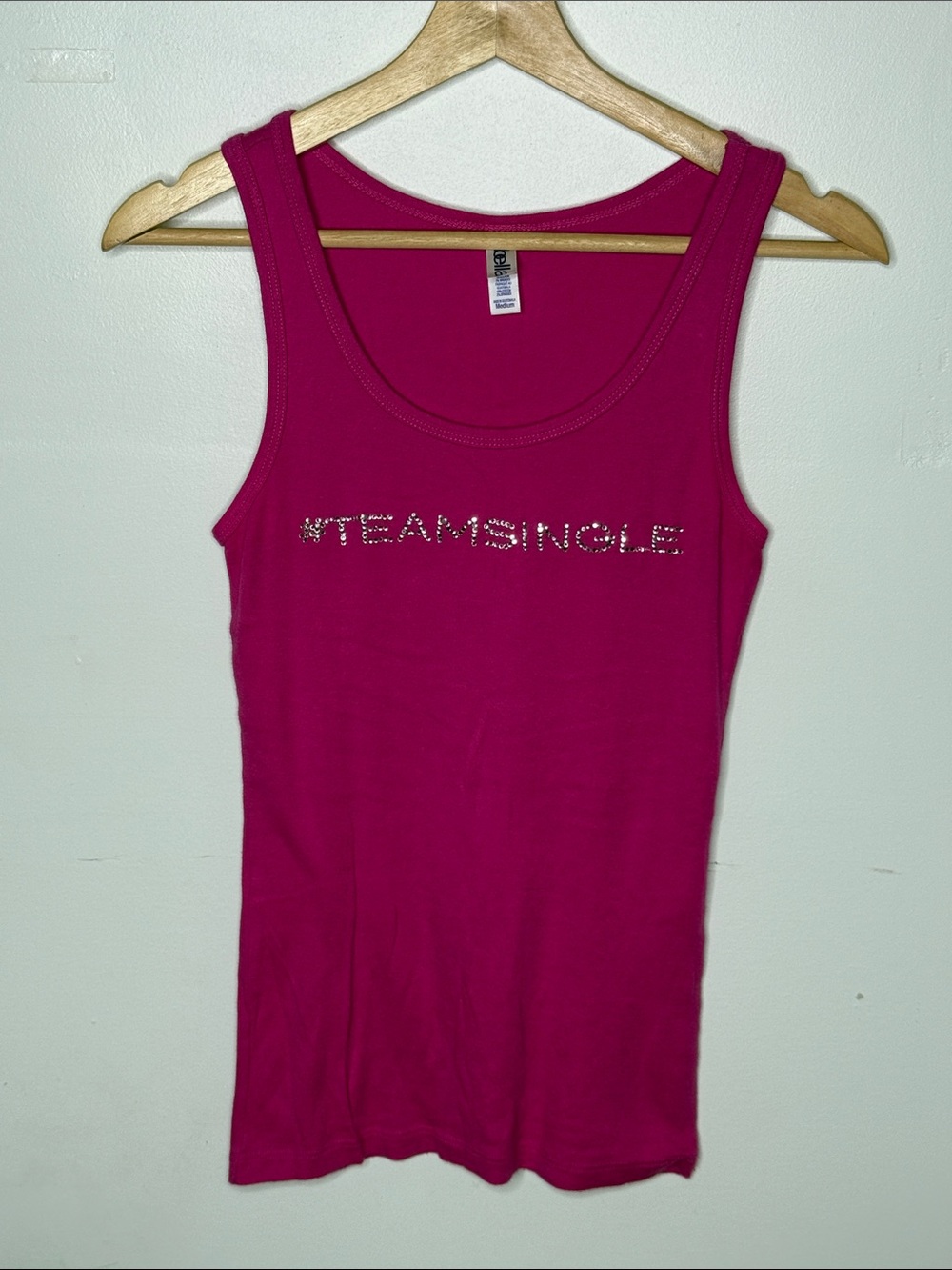 Y2K Las Vegas Bridesmaid shirt Hot Pink #TEAMSINGLE tank top